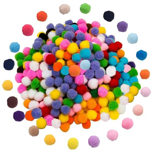 2000 Stück Pompons, Mehrfarbige Bastel-Pompons, Bastel-Pompons für Kinder, Verschiedene Pompons, Flauschige Mini-Pompons für Bastelarbeiten, DIY-Projekte, Heimdekoration und Partyzubehör (Bunt)