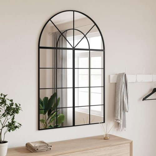 Homgoday Wandspiegel Schwarz 80x120cm Bogen Eisen Spiegel für Wände Wandspiegel für Wohnzimmer Schlafzimmer Eingang Home Workout Gym Flur Haus & Garten