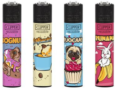 Clipper Feuerzeuge Foody Animals (4er Set)