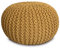 Amago home Strickhocker Pouf Ø45 o. 55cm Bodenkissen Sitzpouf XXL Baumwolle nachhaltig Größe ø 45 cm, Farbe gelb