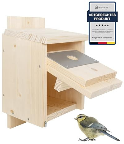 NEU! Nistkasten Meisen, Kohlmeisen und Sperling von Menschen mit Behinderung, langlebiger Nistkasten Meisen mit Spechtschutz zum Aufhängen
