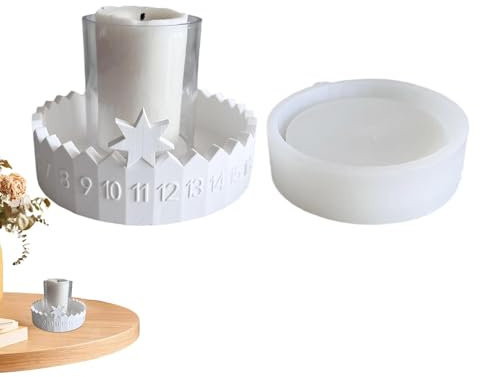 Adventskalender Silikonform, Weihnachts-Countdown-Kalender Harz Epoxyform, Weihnachten Digital Pallet Kerzenhalter Gießen Formen, Urlaub Home Decor Crafts Form, Multifunktions-Kalenderform