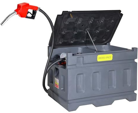 Wiltec mobile Tankanlage 180 l mit 12 V Pumpe, Kraftstoffbehälter für Dieselkraftstoff, tragbare Dieseltankanlage für flexibles Tanken