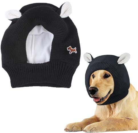 champracer Gehörschutz Für Hunde Silvester, Ohrenschützer Hund, Lärmschutz Gehörschutz Hund Silvester, Kopfhörer Beruhigende Kopfbedeckungen Für Hunde Anti-Ängste (Schwarz)