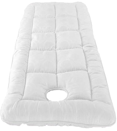 LDLCYCN White(h),70x190cm(T), Massagetischauflage Verdickte Salon-Bettauflage Atmungsaktiv Mit Gesichtsloch Für SPA Beauty Massage-Matratzenauflage Mit Gummiband Runder Trapezförmiger Kopf