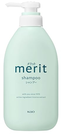 Merit Shampoo Pump 450ml, Japanese Shampoo for Hair & Scalp Care, Fine Foaming, Weakly Acidic, Silicone-Free, Paraben-Free, Natural Floral Fragrance, Made in Japan