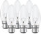 6 Pack B22 Bayonet Clear Candle Light Bulb, Dimmable C35 Candle Bulb, Bayonet Light Bulb, Warm White 2700K, 600 Lumen, AC 220-240V, BC Candle Bulb, for Chandeliers, Desk Lamp, Ceiling Fixture
