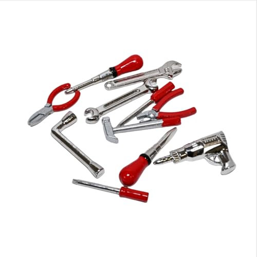 NEUIOVRW 1:18 Diorama Werkzeug Tisch Modell Set, Diecast Auto Garage Reparatur Szene Prop, Werkstatt Parkplatz Anzeige Zubehör, Diecast Modellauto-Zubehör 11pc