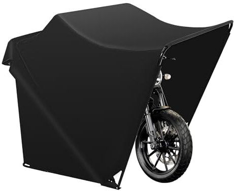 Tente de moto étanche - Noir - Garage pliable universel - Pour motos, scooters, vélos, cyclomoteurs - 270 x 105 x 155 cm