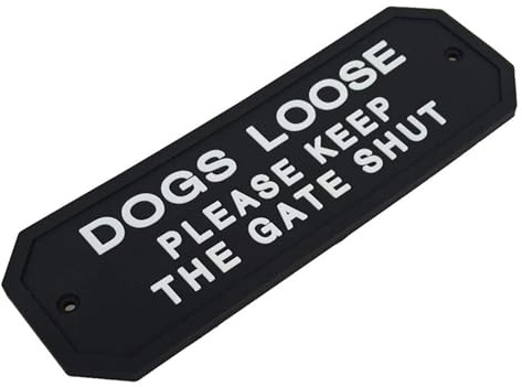 DOUDINGMAO Easy to See Warning Sign for Outdoor Use Flexible Silicone Dog Loose Gate Plaques Board for Home Garden Decoration