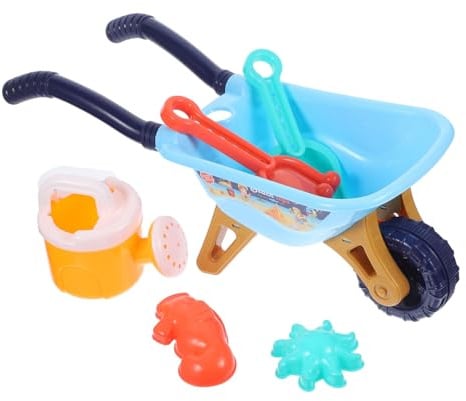 Parliky Giochi Spiaggia con Carriola Giocattoli Sabbia Pratici e Creativi per Materiale Leggero Accessori Colorati per Sviluppo Cognitivo e Cooperazione Colore Casuale
