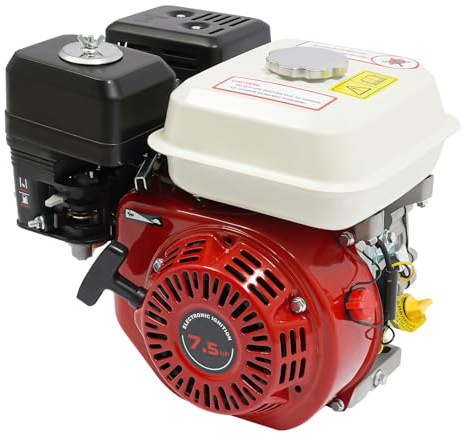 Moteur à essence 4 temps 7,5 CV 3000 W Moteur de kart, moteur d'entraînement avec arbre de 20 mm Ø 3600 tr/min, moteur à essence Go Kart, moteur industriel, 1 cylindre, refroidi par air