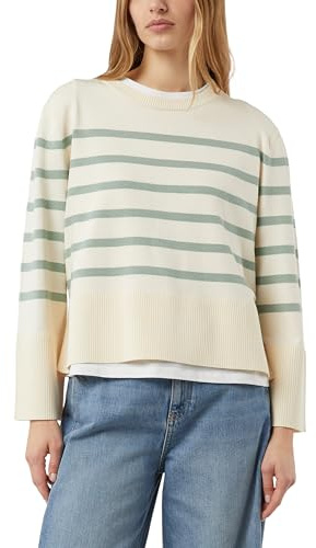 Comma Streifenpullover mit weiten Ärmeln