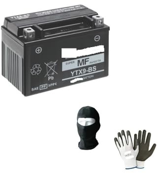 BATTERIA YUAS YTX9-BS 12VOLT 18AH AMPERE GiA' PRONTA E CARICA ALL'USO COMPATIBILE CON SUZUKI AN Burgman 400 da anno 1999 al 2002 BATTERIE PER MOTO SCOOTER SPECIFICA 152X88X106MM