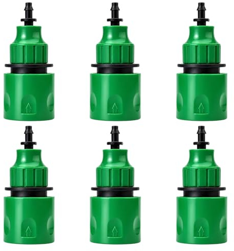 6 Pcs Hose Connector, Micro Irrigation Fittings, Garden Water Hose Quick Connector Set, Dual-Use Quick Connectors for Garden Hose and Drip Irrigation Systems