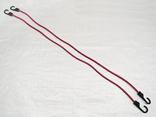 Elastic Bungee Cords Plastic Hooks x2 (Red 8MM X 1000MM Shock Rope Tie Down)