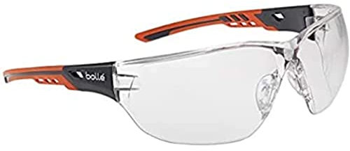BOLLE NESS+ - Patillas bi-material naranja/negro – PC incoloro - antirayaduras y antivaho PLATINUM