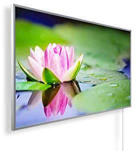 Könighaus 600W Infrarotheizung mit Bild in HD Qualität ✓ inkl. Thermostat ✓ 5 Jahre Garantie ✓ Doppelter überhitzungsschutz ✓ Infrarot Wandheizung ✓ Motiv: 120. Seerose
