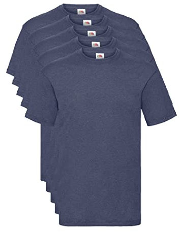 Fruit of the Loom Valueweight 5 Pack T-Shirt, Bleu (Vintage Heather Navy VF), X-Large (Taille Fabricant: X-L) (Lot de 5) Homme