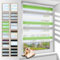 Zarnan Doppelrollo Klemmfix ohne Bohren Grün-grau-weiß 110x140cm(Stoffbreite 106cm) Duo Rollo Blickdicht Zebrarollo Rollos für Fenster ohne Bohren für Wohnzimmer Küche Büro lichtdurchlässig