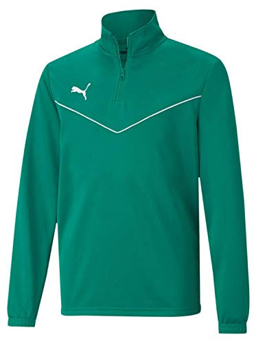 Puma Kinder teamRISE 1/4 Zip Top Jr Pullover, Pepper Green White, 152