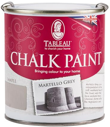 Tableau Chalk Paint, Martello Grey Colour, Water-Based, Silicone-Free, Furniture Paint, Home Decor Projects, 500ml