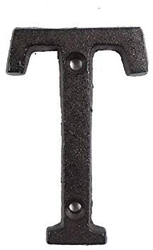 ausuky Cast Iron Retro Metal Alphabet Letters Numbers Sign Address Door Cafe Wall Decor A to Z,0 to 9 (T)