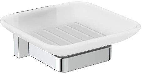Ideal Standard IOM Cube Porte Savon Mural Carré Verre satiné Chrome Fixations incluses E2201AA