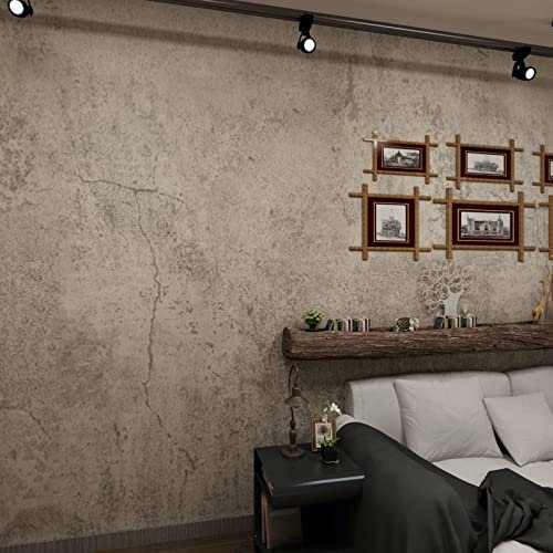 JSEVEM 60CM×9M Hellgraue Tapete Selbstklebend Wandfolie Betonoptik Braun Grau Betontapete 3d Effekt Graue Tapeten Klebetapete Beton Selbstklebende Bad Möbelfolie Matt Wand Papier Folie für Badezimmer