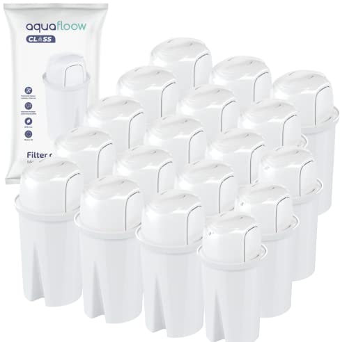Aquafloow Class Filterkartusche, Krug Wasserfilter | Ersatz für Brita Classic, Dafi Family, Wasser Filtersystem zur Reduzierung von Kalk, Chlor und anderen Substanzen, die den Geschmack – 18 Stück