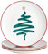 Swuut Teller aus Bone China für Weihnachtsfeiertage – Dessertteller – Salatteller, 4er-Set, spülmaschinenfest (Baum, 26 cm)