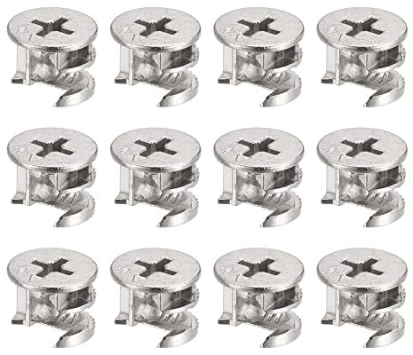 sourcing map 12 Stück Möbel Nockenverschlussmutter 14.6x11.3mm Gelenkverbinder Verriegelung Muttern Verbindung Nockenbeschlag