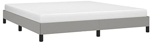 vidaXL Polsterbett, Bett Bettgestell mit Lattenrost, Schlafzimmerbett Doppelbett mit Stützbeinen, Bettrahmen Schlafzimmermöbel, Hellgrau 180×200cm Stoff