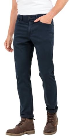 camel active Herren Regular Fit 5-Pocket Canvas Hose Dunkelblau, menswear-35/30