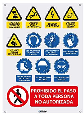 Oedim Lot de 10 panneaux de signalisation pour travaux - 70 x 100 cm - Fabriqué en verre