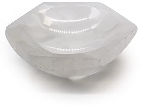 Cuenco hexagonal de selenita, 10 cm