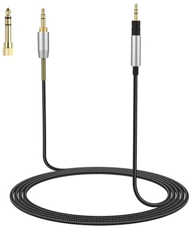 Zosvoses Momentum 4 Cable Compatible with Sennheiser Momentum 4/3/2.0, HD1 On-Ear, HD 400S/450BT, PXC 550/550-II, ACCENTUM Plus Headphones, 3.5mm Audio Cable Headset with 6.35mm Adapter, 6.6ft