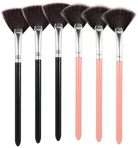 Slim Soft Facial Fan Brush,Makeup Cosmetic Multi Use, Mask Acid Applicator for Glycolic Peel Masques,Chemical Peel Brush,Pack of 5(black)