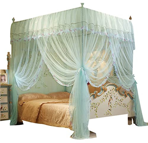 delr Bettüberdachung mit vier Ecken, Net Vordach für Bett, Prinzessinnen-Bettvorhang, Bettvorhang, Bettvorhang, Netzvorhang, Vorhangnetz, Drapiernetz