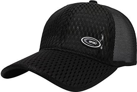 Cap Mit Ohrenklappen Herren Mütze Sommer Männer Frauen Baseball Caps Outdoor Sports Casual Atmungsaktiver Mesh Hut Sonnencreme Sonnenschirm Hut Helm Schirmmütze Schiebermütze Mit (Black, One Size)