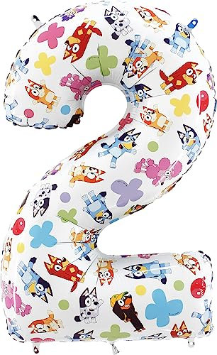 Toyland® 26 Bluey & Bingo Zahlen-Folienballon – Partyballons für Kinder – Zahlen 1–6 erhältlich
