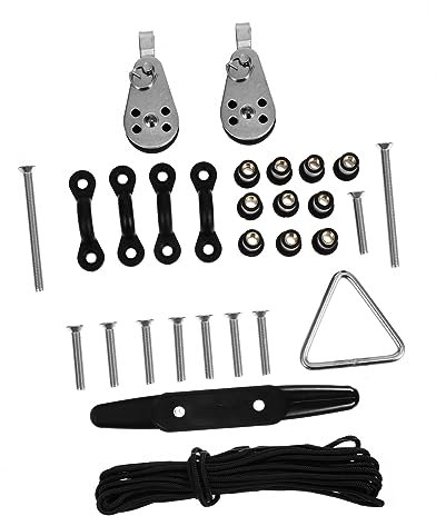 BRIGHTFUFU Kajak Sup Trolley Anchor Cleat Kanu Anchor Trolley Kit Ersetzen Alte Kajak Anchor Pulley System Boot Tie down