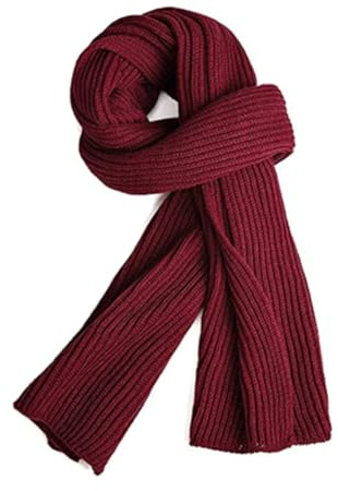 NiCoLa Red Scarf Burgundy Scarf Women Men'S Chunky Scarf Women Warm Knit Burgundy Scarf Pure Color Red Scarves Large Soft Chunky Thick Scarves Knit Warm Fleece Scarf