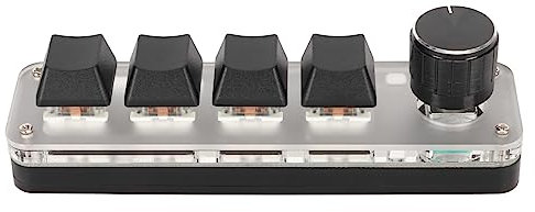 BROLEO Mini clavier USB à 4 touches, connexion en mode double, clavier PC, commutateur bleu général pour ordinateur