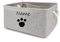 yky Personalisierte Aufbewahrungsbox für Hunde, faltbar, für Hundespielzeug, Haustierkorb, personalisierter Aufbewahrungskorb für Hundespielzeug, personalisierbar (grau-kleine Pfote, S: 30 x 20 x 12