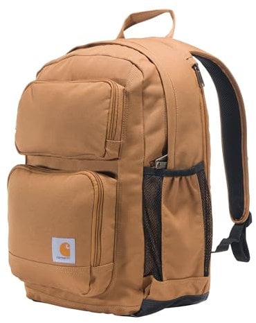 Carhartt Unisex's 28l Dual-Compartment Backpack, Durable Pack with Laptop Sleeve and Duravax Abrasion Resistant Base Brown, One Size