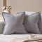 Topfinel 2er Set Kissenbezug 60x60 grau Kordsamt Kissenbezüge Kissenhülle Dekorative Kissenbezug Sofakissen Couchkissen Dekokissen Zierkissenbezug Deko Kissenhülle mit Verstecktem Reißverschluss