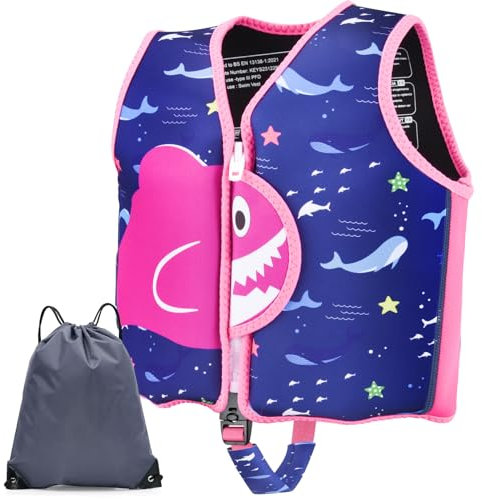 YIKANWEN Neopren Schwimmweste für Kinder und Babys, ideale Schwimmhilfe für Jungen und Mädchen im Alter von 6 bis 8 Jahren und 30-40 kg, (L)