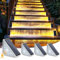 ZWOOS Solarlampen für Außen, 3000K Warmweiß LED Stufenleuchte, Solar Treppenlicht Garten-IP65 Wasserdichte Solar Bodenleuchten Gartenlampen für Gehweg Treppe Weg (4 Stücke Bewegungserkennung)
