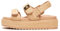 DOEYG Bast-Plateau-Sandalen für Damen, bequem, lässig, verstellbarer Schnallenriemen, Sommer, offener Zehenbereich, gewebte Slingback-Strandsandalen, Naturbast, 41 EU